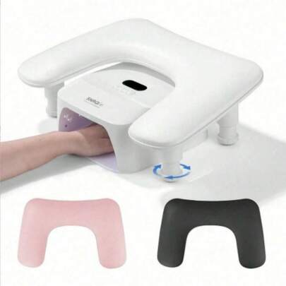 Professional Manicure Armrest: U-Shaped Adjustable Manicure Hand Rest, With Removable White PU Leather Soft Pad, Non-Slip Manicure Pillow, Suitable For Nail Salons And Home Studios, A Perfect Gift For Nail Artists, Beginners, Salon Owners, And An Excellent Choice For Christmas And Professional Appreciation.