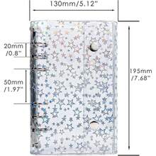 Bìa đựng tài liệu trong suốt hình ngôi sao lấp lánh cỡ A6, Sổ dán bìa trong suốt, Sổ dán, Giấy thay thế trong suốt, Miếng đệm mực, Thẻ dán hình kẹo nhỏ giọt, Con dấu, Túi đựng ảnh, Album ảnh, Sổ kế hoạch, Nhật ký, Sổ tay, Văn phòng phẩm - Nhiều màu - Xem 16