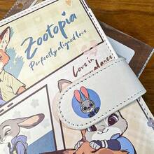 疯狂动物城 PU 皮革 A6 活页笔记本套装，高性价比多功能磁性笔记本/省钱工具 - 硬皮 - 查看 4