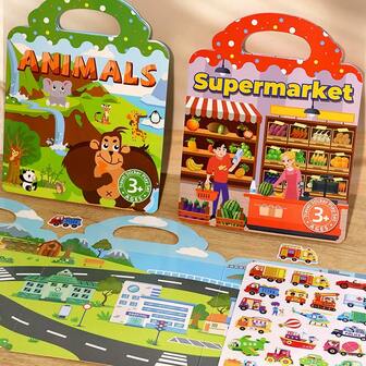 Pegatinas de gelatina Libro tranquilo DIY Pegatinas divertidas para scrapbooking, adecuadas para fiestas en casa, regalos pequeños, práctica de manualidades, premios de actividades escolares