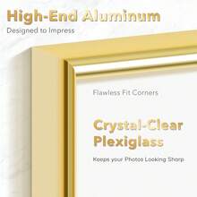 1/3件装，30x40厘米铝制相框，12x16英寸黑/金金属相框，A3相框，墙面相框，A4证书框，海报框，适用于照片、钻石画、油画、艺术装饰、家居装饰、卧室装饰、房间装饰 - 彩色 - 查看 2