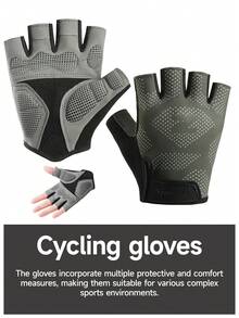 一双户外运动骑行手套，掌心防滑，手背透气，露指健身手套，男女通用 - 彩色 - 查看 20