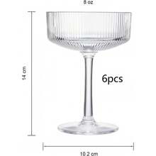 24/12/6/3/1 Pc Acrylic Martini Glasses, 10 Oz Unbreakable Plastic Champagne Flutes, Durable Ribbed Stemless Wine Glasses, Cocktail Glasses Set, Manhattan Coupe Glasses, Suitable For Weddings, Birthdays, Bars