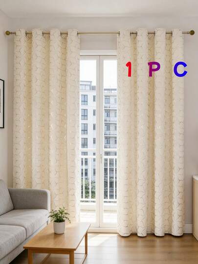 1pc Cream White Velvet Foil Swan Curtain, Modern Style, Light Filtering, Top Hanging Loops, Suitable For Bedroom/Living Room/Office, Villa Window Decor/Vertical, Soft Fabric, Suitable For Various Festivals, Eyelets, Thermal/Privacy Insulation, Applicable For Bedroom, Living Room, Outdoor Doorway