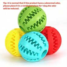 1pc Durable Rubber Dog Chew Ball, Wear-Resistant, Can Clean Dog's Teeth. It Is A Dog Chew Toy That Can Hold Treats, The Combination Of Two Toys Can Bring Different Joyful Experiences To Dogs. - Multicolor - View 5