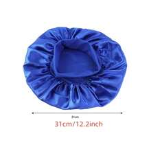 Gorro de dormir de ala ancha de satén, diadema de seda con estilo para dormir, gorro de noche con banda elástica, gorro de ducha para el pelo - 1 pieza rosa - Ver 2