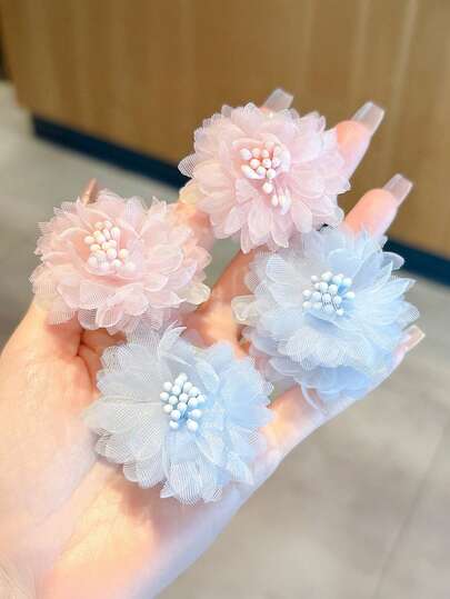 4pcs/3pcs/2pcs Bohemian Flower Hair Clips, Bangs/Fringe Hairpins, Summer Princess Hair Accessories, Hair Claw, High Quality Elegant & Minimalist Versatile Hair Clips Suitable For Daily, Casual, Party, Work, Vacation, Washing Face, Makeup, Outfit Matching