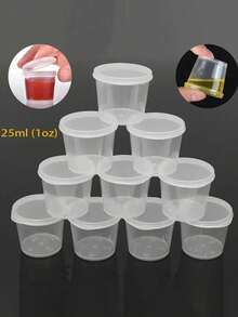 Bộ 50/100 cốc đựng nước chấm, hộp đựng thức ăn trong suốt dùng trong thương mại, cốc nhựa kín có nắp đậy, hộp đựng thức ăn mang đi nguyên khối. - Nhiều màu - Xem 5