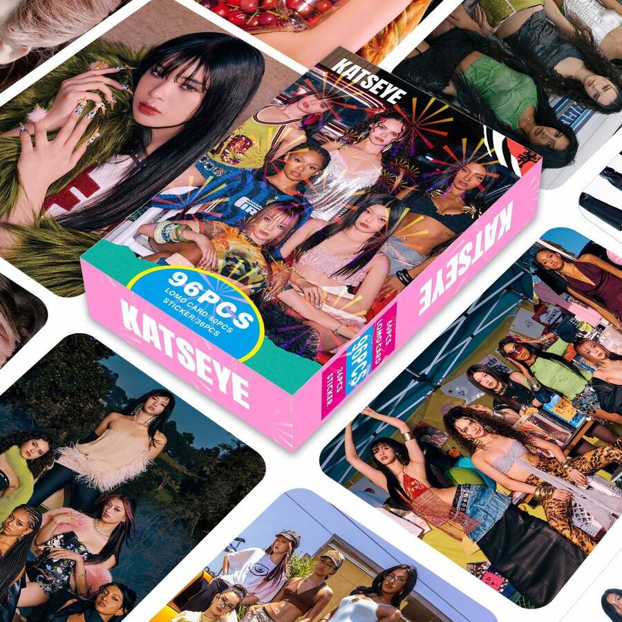 96张KATSEYE BEAUTIFULCHAOS 小卡贴纸 LOMO卡 - 彩色 - 查看 1