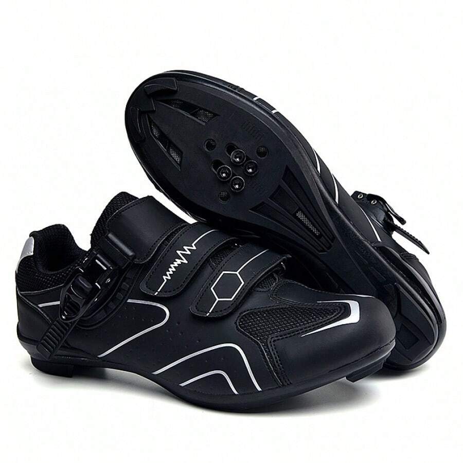 Spring Summer Mountain Bike Lockable Cycling Shoes Men Women Road Bike Lock Shoes Hard Sole Spinning Shoes Bicycle Wide Sole Shoes Sneakers For Men Elegant Shoes For Women - 568公路黑白 - 查看 1