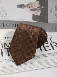 1pc Retro Fashion Casual Plaid Pattern Necktie, Suitable For 1980s Style Outfit - Type a - View 8