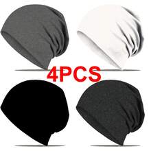 Vibrant Solid Color, Fashionable Elastic Skull Cap, Soft Knit Hat, Cancer Cap, Soft Stretchy Polyester Knit Beanie, Machine Washable, Suitable For Teacher's Day, Graduation Gift, Father's Day Gift, Casual Headwear, Brimless Hat - A - View 14