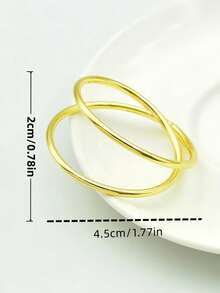 1/6/12/24 Stück Set mit goldenen runden Serviettenringen, minimalistischer Metall Doppelring Serviettenhalter, unisex, wiederverwendbar, geeignet für Familienfeiern, Bankette, minimalistische Serviettenhalter, praktische Platzierung, Party- und Festtagsartikel, Weihnachtstischdekoration, Festtagsgeschenk. Möbelbeschläge, Valentinstag Dekorationen.