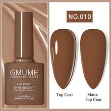 7.5ml Caramel Brown Gel Nail Polish No.010, Warm Toffee Chestnut, Fall Earth Tone Varnish - Camel - View 4