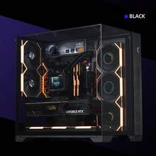 Ekran wewnętrzny obudowy komputera USB o rozdzielczości 1920*462 pikseli, monitor temperatury procesora/karty graficznej, możliwość samodzielnego dostosowania dynamicznego motywu - Czarny ekran pomocniczy na obudowie - Zobacz 3