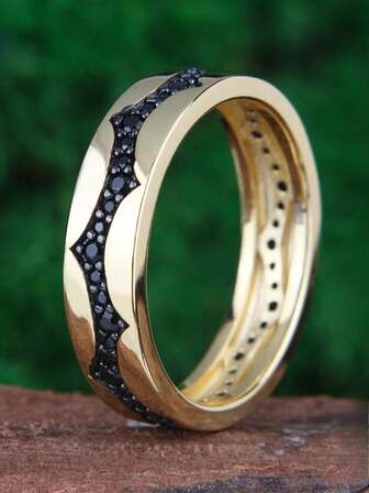 1 pieza Anillo de plata de ley S925, adecuado para uso diario, compromiso, boda, cumpleaños, regalo, Día de San Valentín, Halloween, Navidad y Año Nuevo