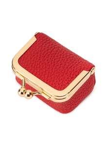 MIYIN 女士纯色仿皮迷你首饰盒，便携式复古真皮零钱包首饰盒，带吻锁，迷你旅行戒指盒旅行首饰盒化妆品收纳盒，女士耳环/戒指/项链/手链收纳盒，教师节小礼物，女士钱包，迷你钱包，零钱包 - 彩色 - 查看 18