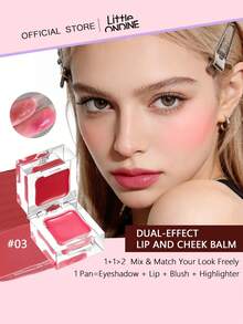 Little Ondine 2-In-1 Lip & Cheek Tint 03, Hydrating Lightweight Texture, Natural Makeup Effect, Compact & Portable, Good Moisturizing, Can Be Used As Lip Tint And Blush, 3.8g/0.13oz - DUAL EFFECT LIP and CHEEK BALM 03 - View 2