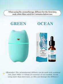 260ml Mini Humidificador de Escritorio, Difusor de Aromas con Gato de Dibujos Animados Montado en el Automóvil Alimentado por USB, Adecuado como Regalo de Cumpleaños/Día de San Valentín/Navidad/Año Nuevo - Multicolor - Ver 12