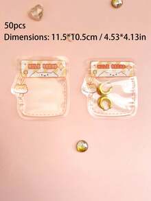 50/100个可爱卡通拉链袋 - 独特的密封设计，适合存放零食、糖果、礼品和珠宝。多种形状和可爱的卡通图案可供选择。彩色塑料袋，派对礼品和创意包装。可爱的糖果礼品袋，可重复密封的零食和糖果袋。 - 彩色 - 查看 15