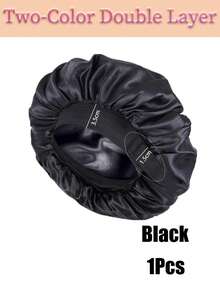 Nunify Seide Satin Haube zum Schlafen, Doppelschicht Satin Haube, verstellbare Hauben für Frauen, Schlafmütze, umkehrbarer Haarbedeckung für lockiges Haar, Haarpflege Kappe, Nachtkappe