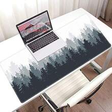 Mouse Pad Gaming XXL - TEKXDD Extended Alfombrilla de Ratón Gamer 800mm*400mm Base de Goma Antideslizante Mouse Mat para Computadoras PC y Laptops (Bosque) - Bosque - Ver 7