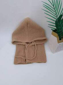 1 pieza Gorro de pasamontañas para mujer con cuello desmontable, cuello térmico de mezcla de lana, máscara de esquí, bufanda y capucha para el invierno al aire libre, adecuado para el hiyab musulmán - Negro - Ver 8