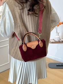 Túi xách mini màu trơn thanh lịch, túi đeo vai chéo, nắp gập, phối nhiều mảnh, hình sừng, hình bánh bao, có dây đeo vai điều chỉnh được, túi quà tặng lý tưởng cho các bữa tiệc, dạ hội, sự kiện trang trọng, phù hợp với váy dự tiệc, trường học/đại học, kỳ nghỉ, hoạt động ngoài trời, du lịch, địa điểm thể thao, đặc biệt dành cho phụ nữ, nữ sinh, sinh viên đại học. - Màu Đỏ Sâu - Xem 12