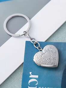 1pc Fairy Tale Inspired Handmade Heart Locket Keychains With Photo Frame Small Box Design Y2K Style Keyrings Romantic Valentine's Day Gift For Her Mother Daughter Friend For Anniversary Daily Use