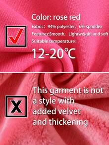 Teen Girl Letter Print Casual Long Sleeve Sweatshirt, Back To School - Hot Pink - View 8