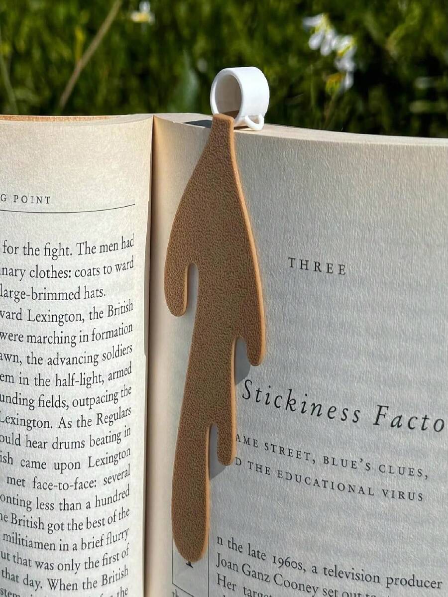 1PC Spilled Coffee Bookmark, Cute Cool Marks For Reading, Funny Spill Coffee Cup Markers Book And Coffee Lovers, Bookworm Women Men - 棕色 - 查看 1