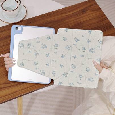 Y-Shaped Foldable Stand, High-Definition UV Printing, 360° Rotatable IPad Protective Case, Suitable For Various IPad Models, Protective Cover Design, Supports Multi-Angle Adjustment, Six-Way Stand Placement, Built-In Pen Slot, Transparent Back Cover, Anti-Drop Protection, Auto Wake/Sleep Function