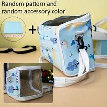 1pc Small Parrot Portable Pet Bird Carrier Bag - Durable Material, Available In Transparent Blue Or Pink, With Zipper And Handle, Ideal For Outdoor Training And Travel, Parrot Accessories - Multicolor - View 3