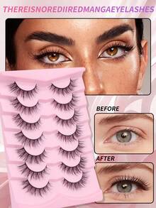 7Pairs False Lashes 3D Mink Lashes Fluffy Dramatic Thick Volume Eyelashes Natural Lashes Fake Lashes Makeup - Black - View 1