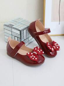 1 Pasang Sepatu Putri Anak Perempuan, Hiasan Pita & Mutiara, Sol Lembut Ringan untuk Pertunjukan Tari, Sepatu Anak, Musim Semi/Panas 2025 - Merah - View 6