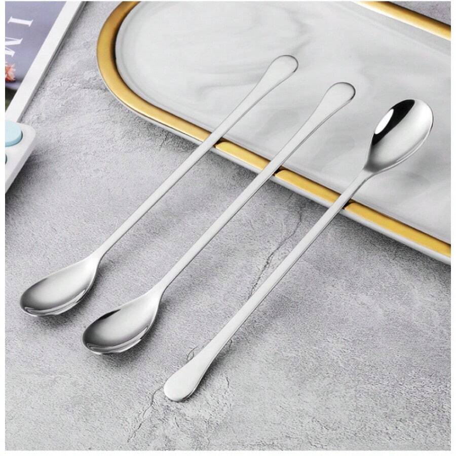 1pc Portable 304 Stainless Steel Peanut Butter, Rice, Soap Spoon Cutlery Gift, Kitchen Tool, Cafe Supplies