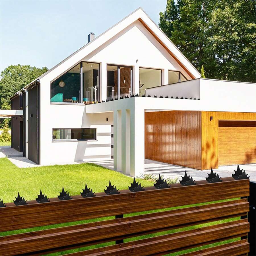 Juego de 12 púas de metal para vallas, para escalada, intrusión, para  en el jardín y el hogar. - Negro - Ver 1