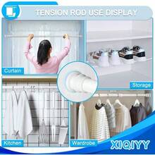 Small Tension Rods 16 to 28 inch Adjustable Shower Spring Tension Rod Short for Windows Closet Curtain Doorway Upgrade Diameter 1 inch White - Blanco - Ver 5