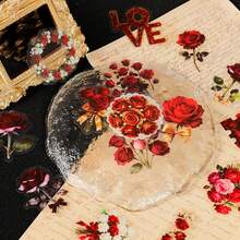 56 szt./zestaw naklejek walentynkowych, zestaw naklejek z różnymi wzorami kwiatowymi, kreatywne naklejki na festiwale, doping i imprezy, dekoracyjne prezenty DIY, artystyczne naklejki na pamiętnik, laptopa, notes, butelkę z wodą, etui na telefon, estetyczne naklejki dla nastolatków i dorosłych, artykuły szkolne - Wielokolorowe - Zobacz 10