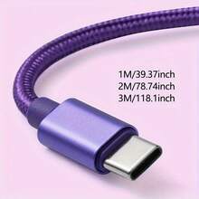 Type-C充电器,支持快速充电,直角USB转USB-C编织线,兼容三星、红米、OPPO、一加等智能手机,USB-C尼龙编织快充线,支持数据传输和充电,磨砂质感。Type-C快充线,3.3英尺/6.6英尺编织USB-A转USB-C数据线,兼容 17、17 Pro Max、16、16 Plus、16 Pro、16 Pro Max,兼容红米、一加等手机。 - 彩色 - 查看 6