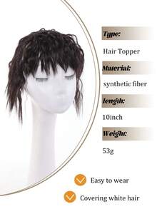 假发、女士发带、一体式发带、顶部卷发、玉米辫烫发遮盖白发、合成发带、发带、接发 - 彩色 - 查看 5