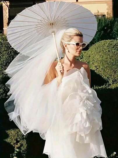 1 Piece Of Oil Paper Umbrella, Wedding Umbrella, Bride's Umbrella, Ancient Style Wedding Umbrella, Outdoor Umbrella, Hanfu Umbrella, Props, Photography