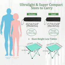 Grope Mesa de camping portátil con mesa de aluminio mesa de playa plegable fácil de llevar perfecta para exteriores picnic barbacoa cocina festival playa hogar azul -S - AzulTiffany - Ver 3