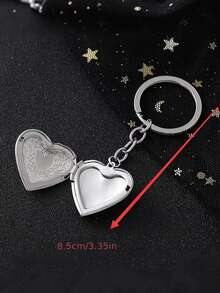 1pc Fairy Tale Inspired Handmade Heart Locket Keychains With Photo Frame Small Box Design Y2K Style Keyrings Romantic Valentine's Day Gift For Her Mother Daughter Friend For Anniversary Daily Use