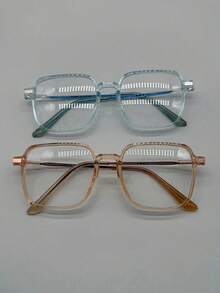 1 Pair Fashionable Ombre Ocean Eyeglasses, Suitable For Outdoor Activities, Transparent Eyewear Accessory, Valentine's Day Gift - Multicolor - View 11