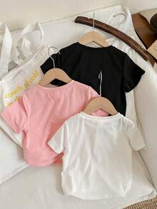 3件套幼儿女童卡通印花短袖套装 - 彩色 - 查看 2