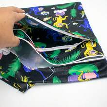 1 Pack Baby Cloth Diaper Wet/Dry Bags With Two Zippered Pockets, Travel, Beach, Pool, Gym Bag For Swimsuits Or Wet Clothes - Multicolor - View 7