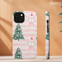 Funda de teléfono rosa de Navidad, funda de teléfono de árbol de Navidad de bastón de caramelo, cubierta navideña linda, funda de teléfono femenina de Navidad, funda resistente brillante y mate, funda de teléfono de dibujo animado creativa, a prueba de golpes y resistente a caídas, protección completa, adecuada para 17/17ProMax/iPhone16/16Plus/16Pro/16ProMax, iPhone15/15Plus/15Pro/15ProMax, iPhone14/14Plus/14Pro/14ProMax, iPhone13/13Pro/13ProMax, regalo perfecto para novia, novio, Día de San Valentín, Navidad - Blanco - Ver 7