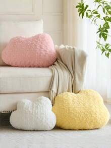 Cloud Shaped Throw Pillow, Comfortable Cloud Decor Cushion For Sofa Bed, Bedroom Living Room Home Decoration - White - View 3
