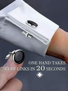 Cufflinks, Groom Wedding Gift, High-Quality Tuxedo Stud Cufflinks, New Men's Cufflinks, Round Oil Drop Shell Cufflinks Set, In Stock Cufflinks, Men's French Cuff Business Buttons, Tuxedo Stud - Buttons and Cufflinks - View 8